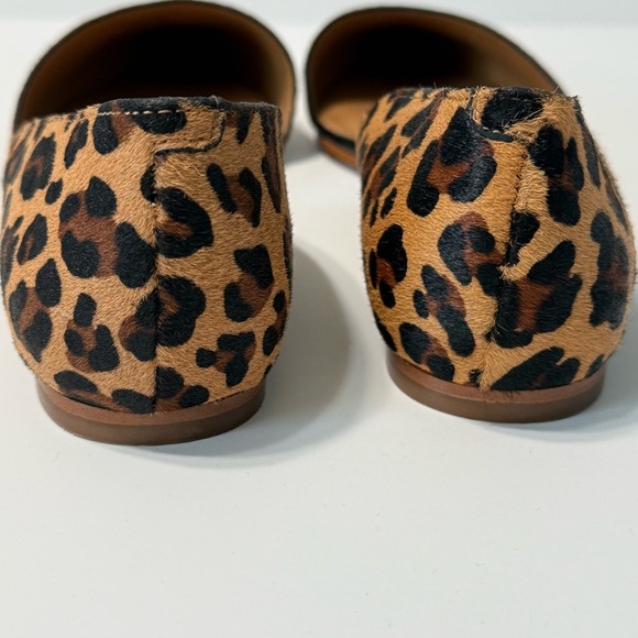 J. Crew Calf Fur Leather Flats Shoes Women’s 7.5 Pointed Toe Animal Print - Picture 8 of 15